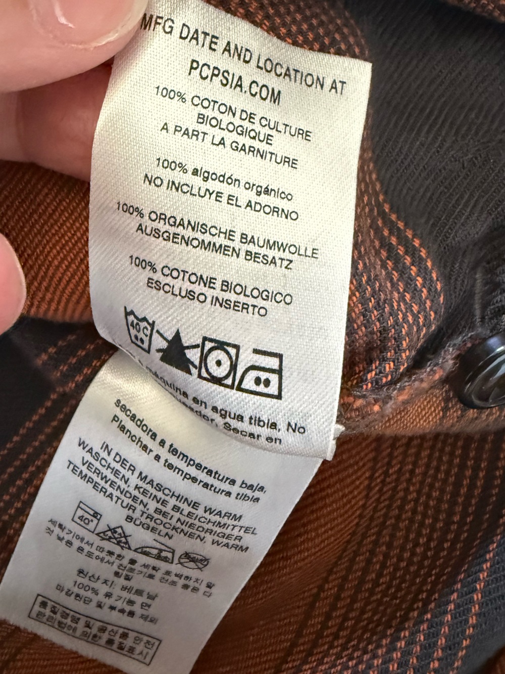 Patagonia Orange and Gray Striped Hooded Long-Sleeve Shirt - Picture 3 of 3